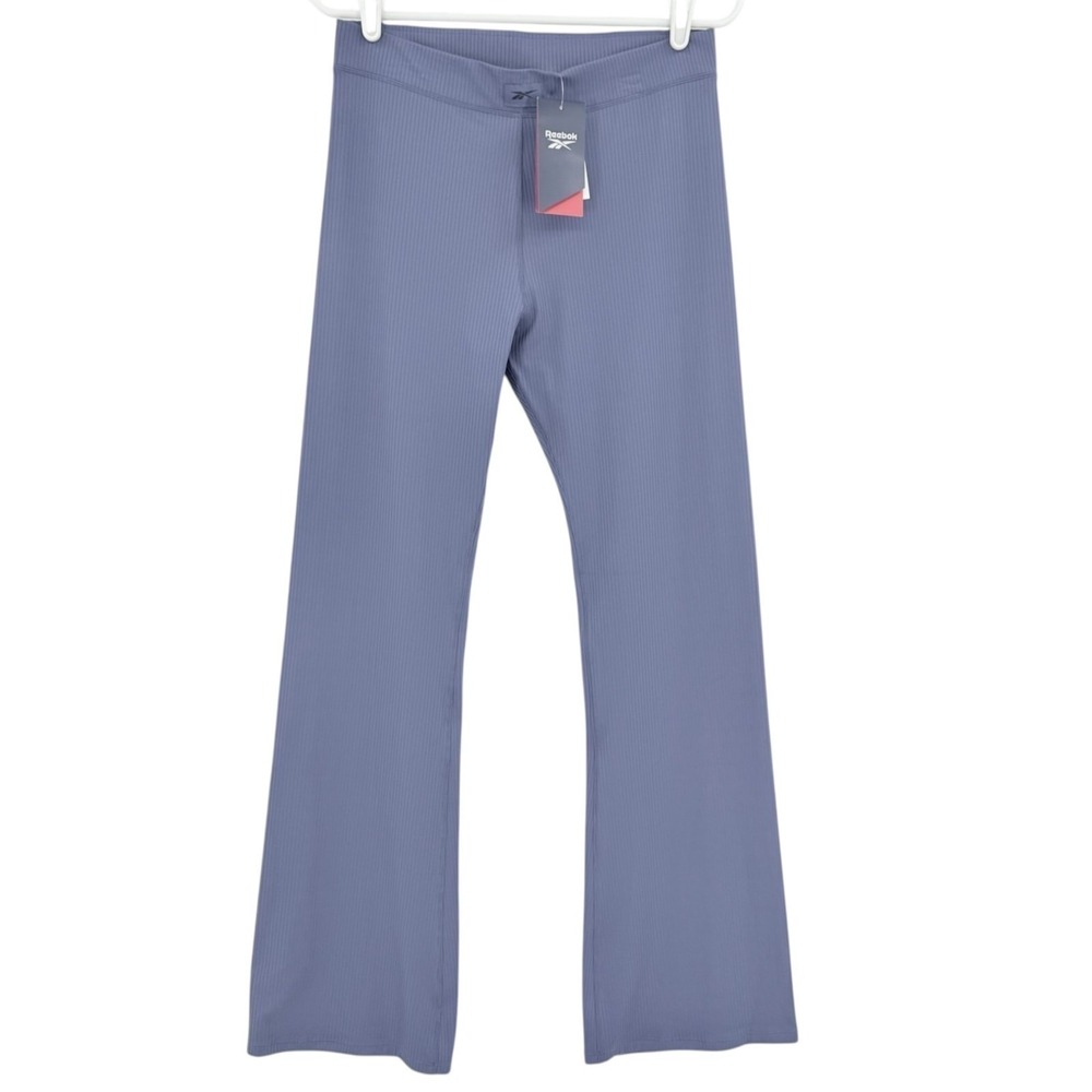 Reebok Women Rib Flare Tight Twilight Purple Lightweight Training Pants Sz L NWT